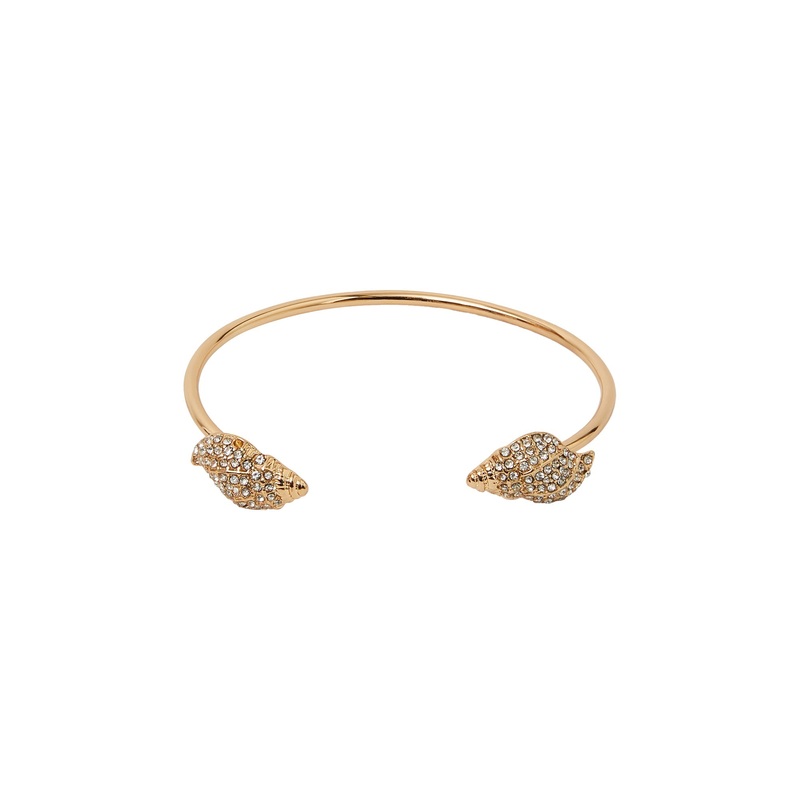 Pave Shell Bangle Cuff Bracelet