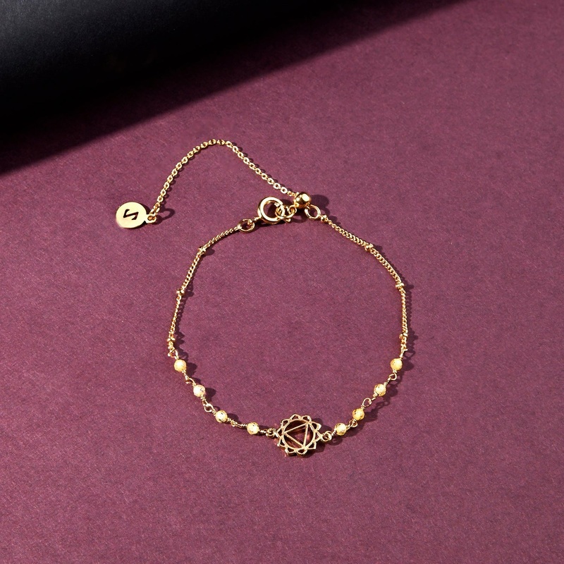 Real Gold Plated Beaded Solar Chakra Bracelet For Women By Accessorize London