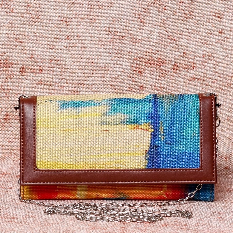 Abstract Amaze Two Fold Wallet with Detachable Sling