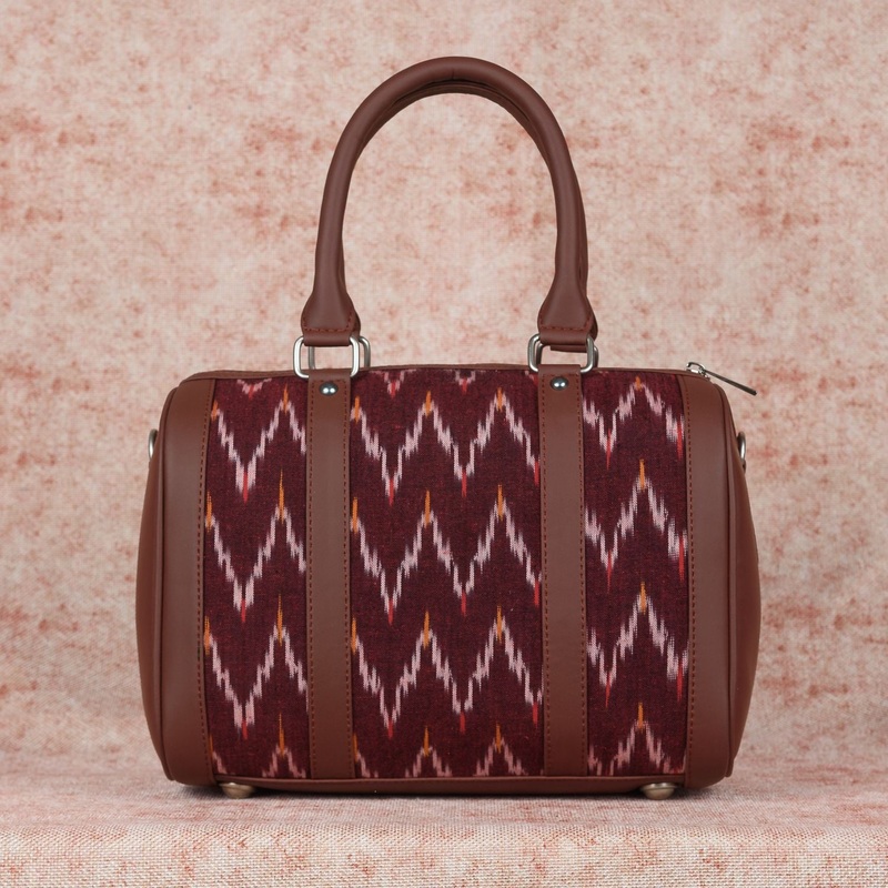 Ikat Brown Multi Wave Handbag