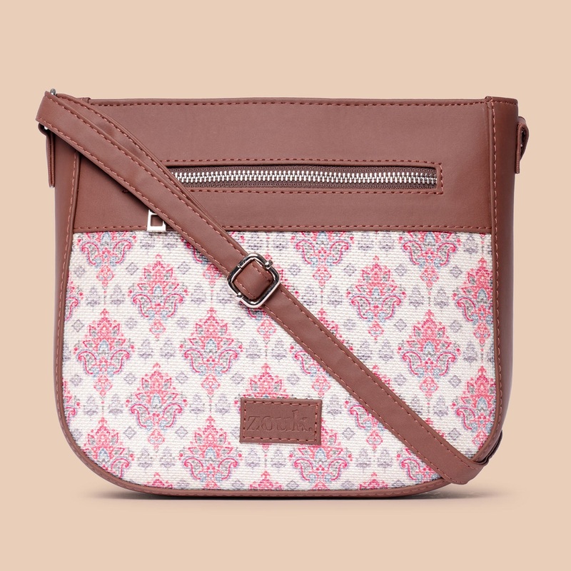 Kashmiri Tulips U Shaped Sling Bag