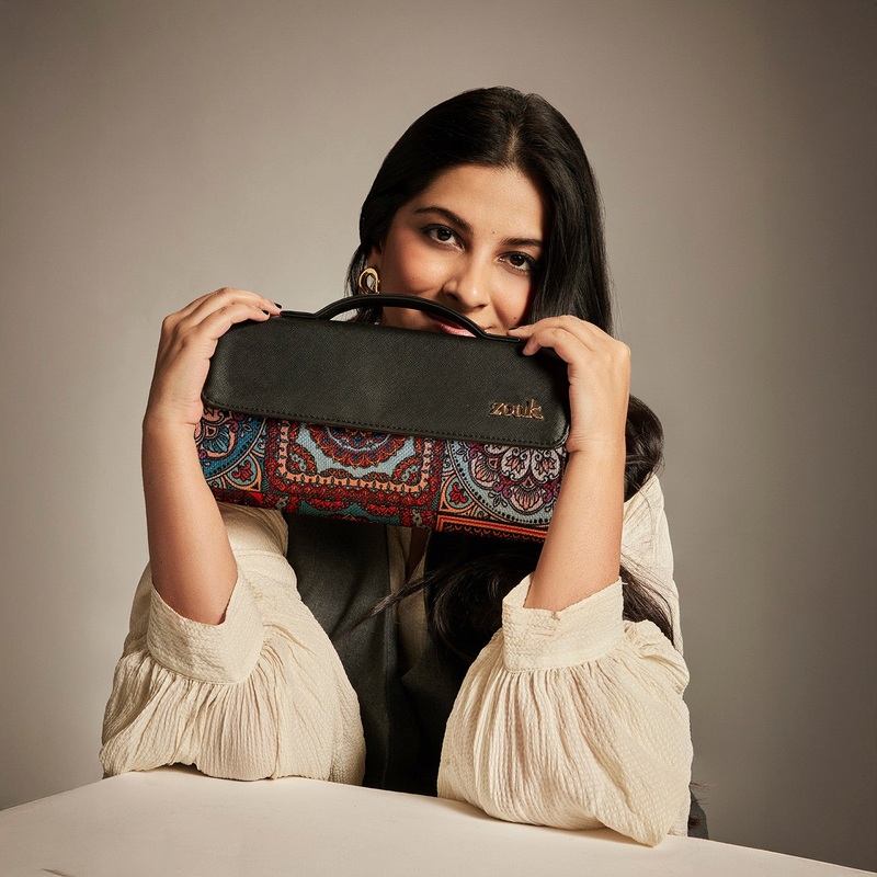 Rhea Kapoor Clutch - Multicolor Mandala Print