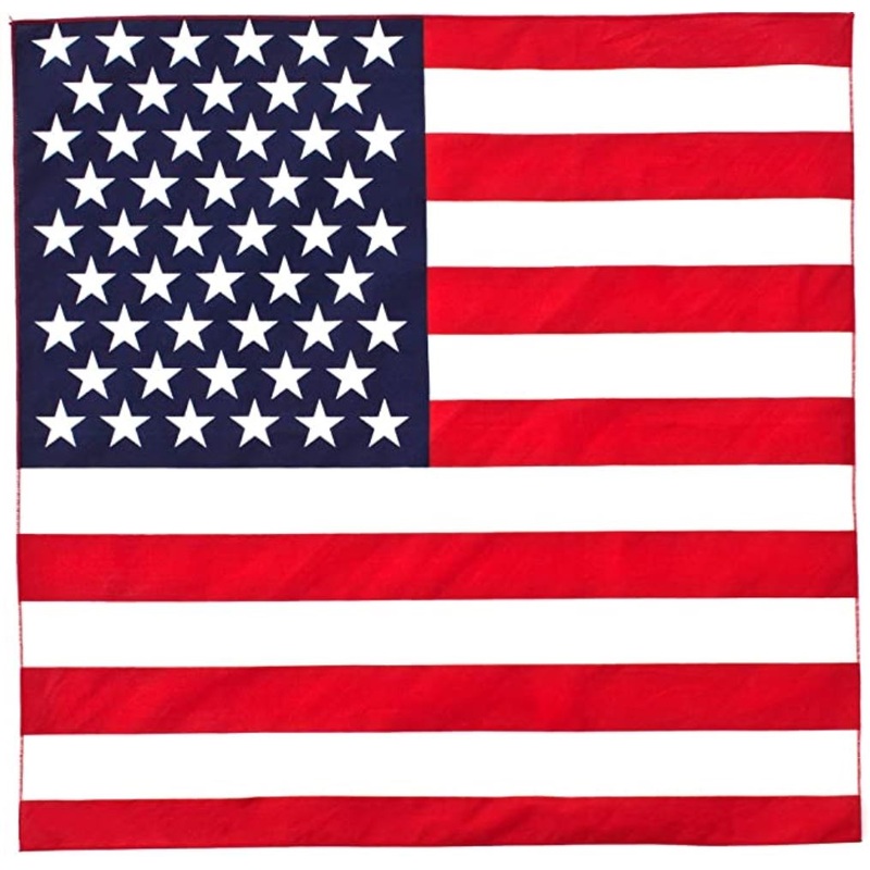 120 ct American Flag Pattern Bandanas - Pack of 120