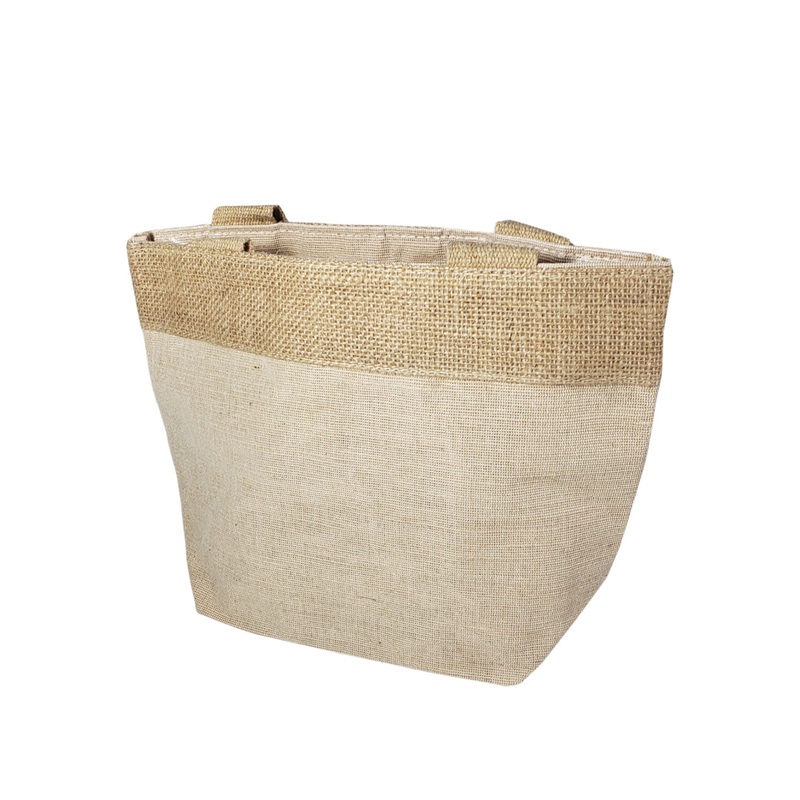 6 ct Small Fancy Burlap Bags - JuCo Tote Bags  (Jute & Cotton Blend) - TJ893 - By Bundle