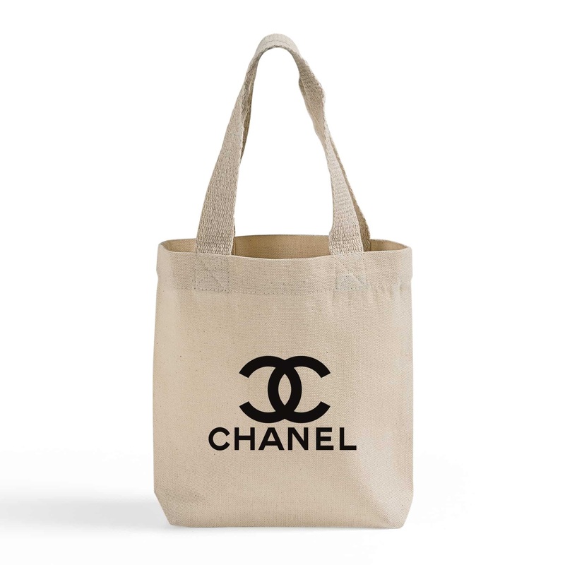 Mini 8 in Canvas Tote Bag with Your Logo - Personalized Tote bags